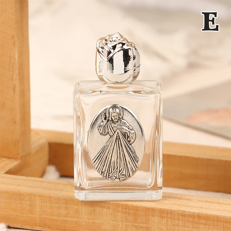 11 Types Of Glass Holy Water Jesus Bottle Religious Cross Bottle Christian Virgin Sculpture Bottle Refillable Holy Water Bottle