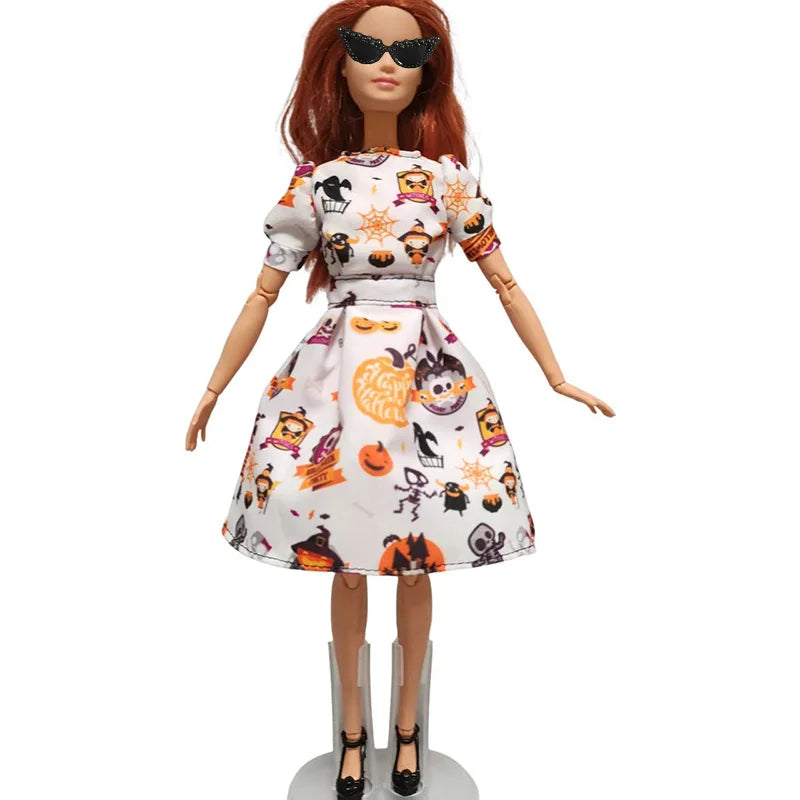 1/6 Doll Cosplay Clothes Halloween dress Witch Cap Belts Bag Broom Outfits for 12inch BJD Doll 30cm Doll Barbi Xinyi FR Doll
