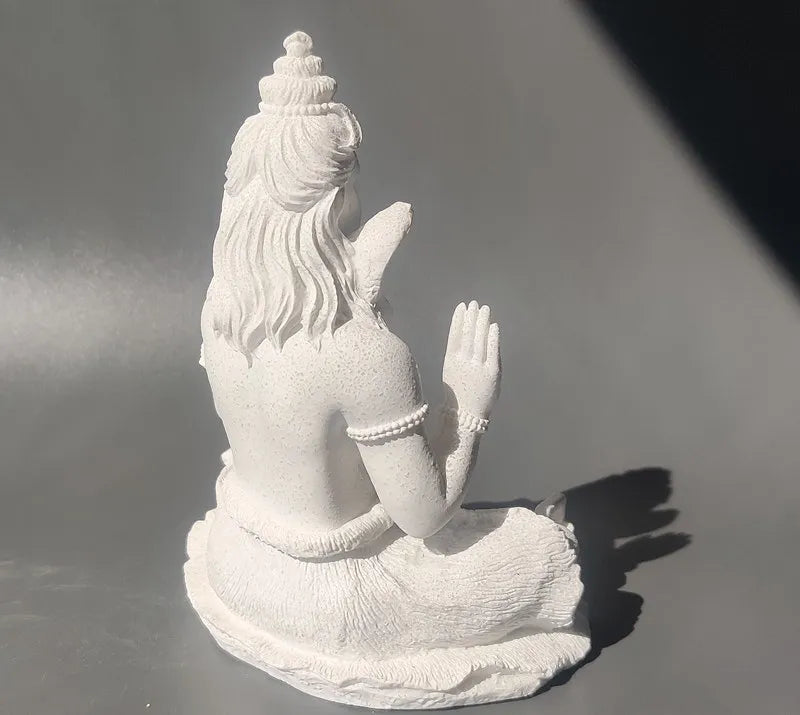 Vilead 13cm Sandstone Shiva Statue Yoga Figurine Ornament Zen Meditation Buddha Decor India Religion Feng Shui Craft Home Living