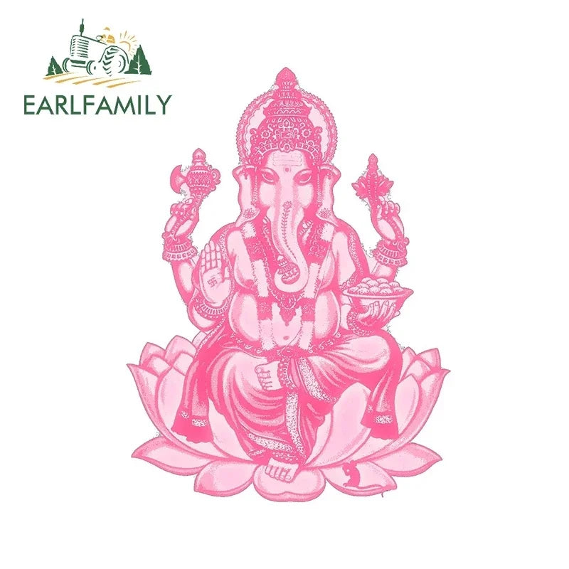 EARLFAMILY 13cm  for Ganesha Car Stickers Waterproof Sunscreen Suitcase Vinyl Material Motorcycle Helmet Fine Decal for Vehicle