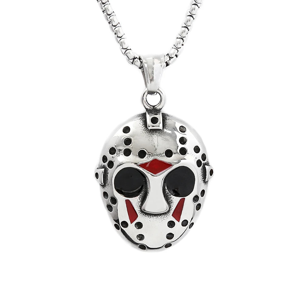 Gothic Hip Hop Skull Pendant Necklaces For Men Stainless Steel Punk Fashion Skeleton Necklace Halloween Jewelry Gifts Wholesale