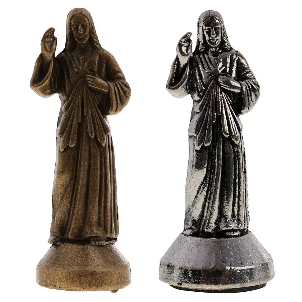 Holy Religious Statue Jesus Alloy Figurine Divine Mercy Ornaments Mini Jesus Figure Holy Religious Figurine Jesus Figurine