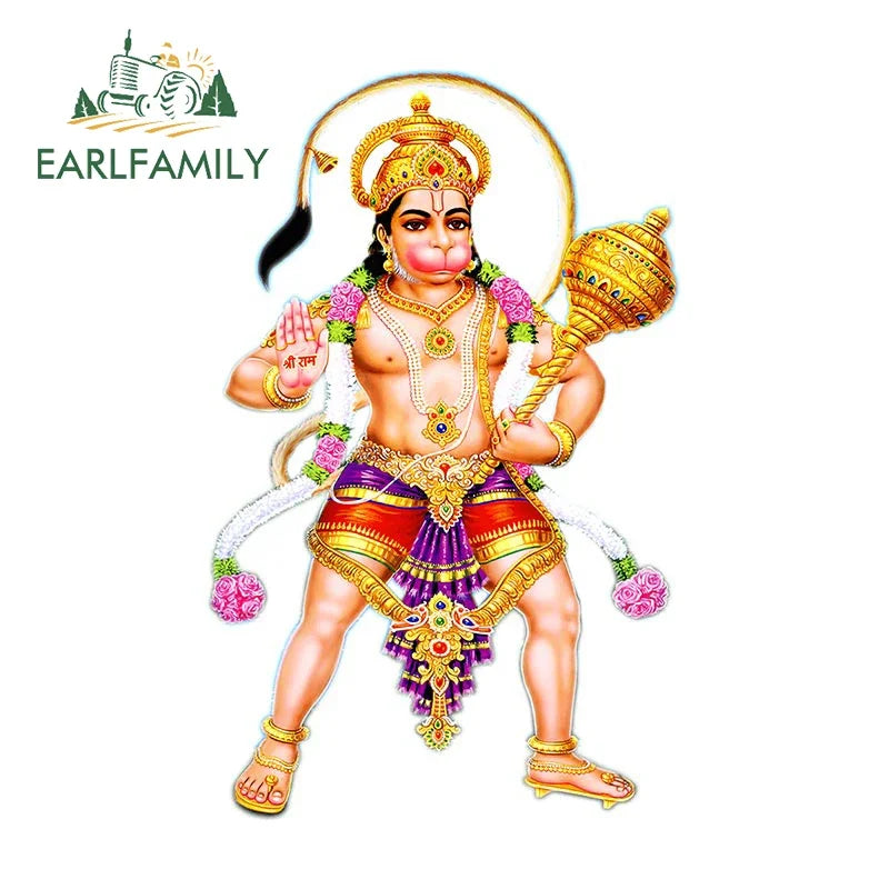 EARLFAMILY 13cm  for Ganesha Car Stickers Waterproof Sunscreen Suitcase Vinyl Material Motorcycle Helmet Fine Decal for Vehicle