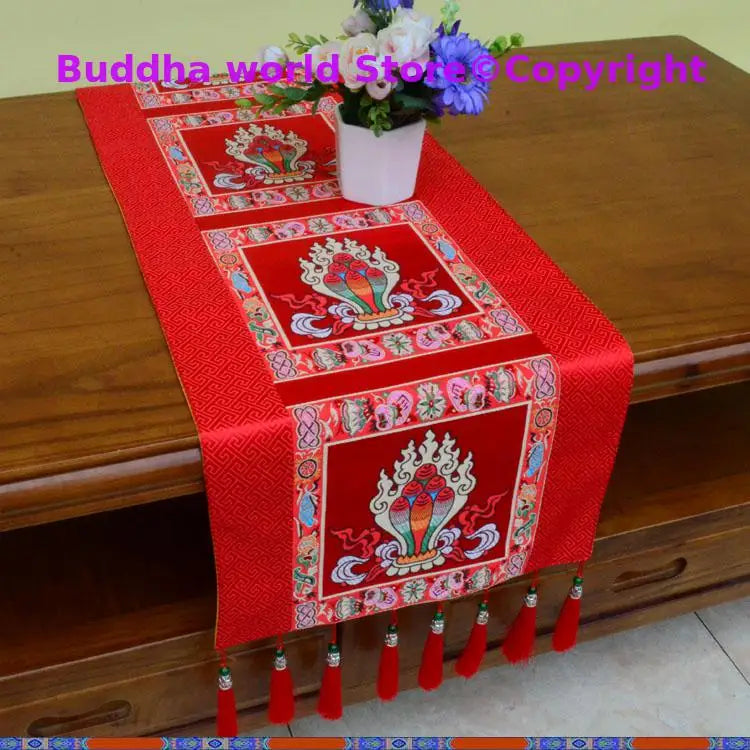 Wholesale Buddhism supply Tibet Nepal family home Temple Auspicious Worship Altar Buddha statue Table cloth mat Cushion