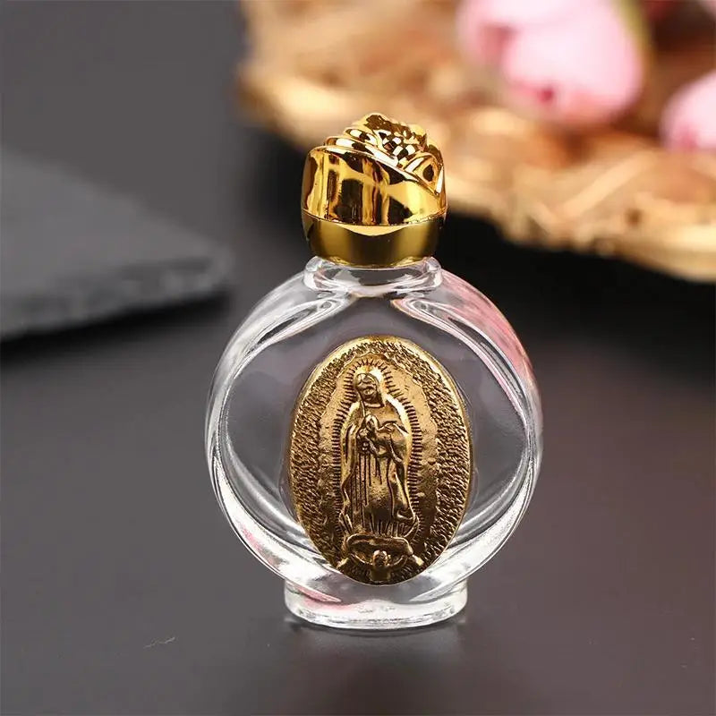 1Pc Holy Water Jesus Bottle Religious Cross Bottle Christian Virgin Sculpture Bottle Holy Water Bottle