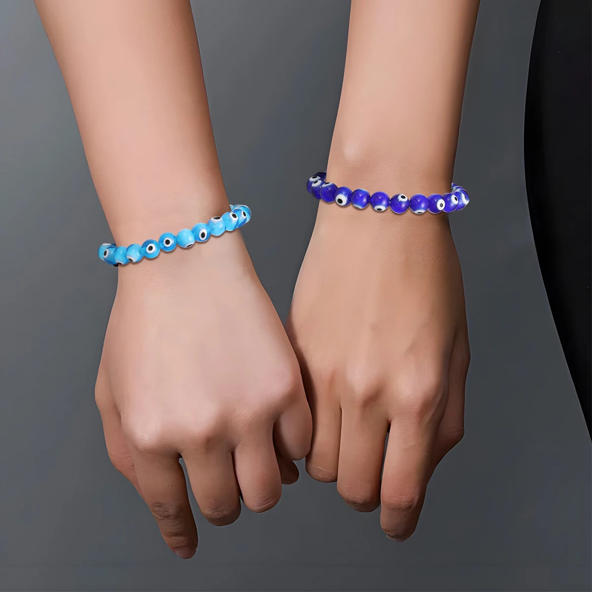 Classic Turkey Lucky Evil Eye Men's Bracelet Women's Blue Evil Eye Natural Stone Bead Bracelet Handmade Glamour Jewelry