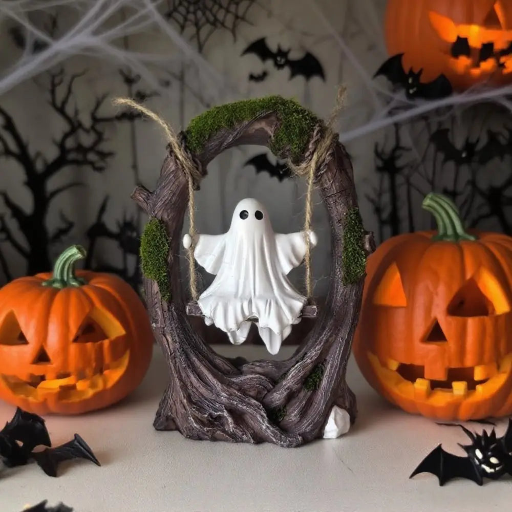 Halloween Themed Halloween Swing Ghost Ornament Handicraft Model Spooky Ghosts Decor Statue Collectible