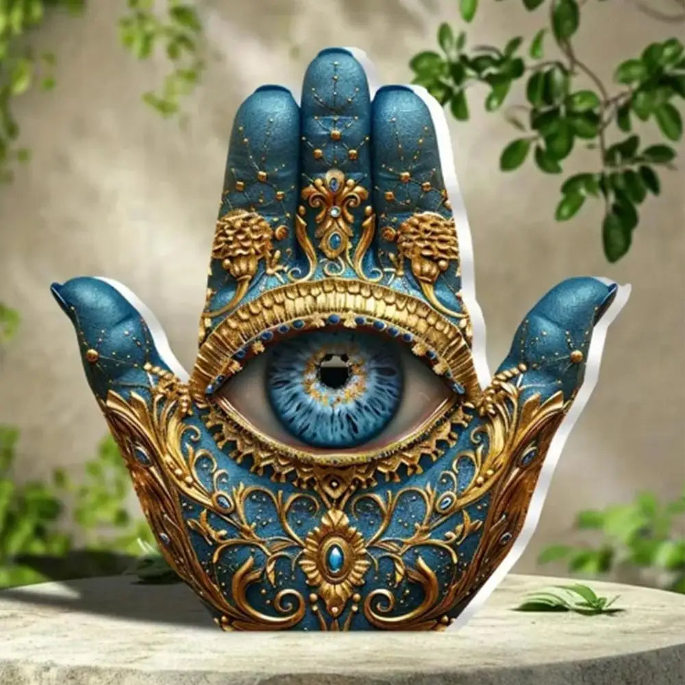 new Evil Eye Palm Sculpture Evil Eye Hands Decorative Sculpture Home Decor Statue Figurine Ornament for Bookshelf Desk Mantel