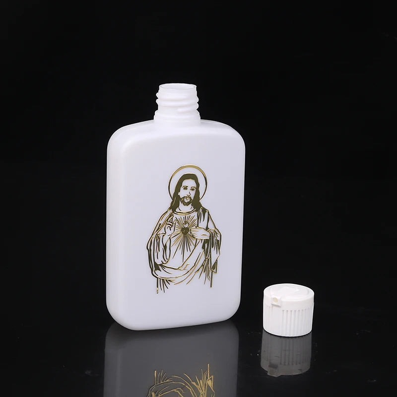 100ml Holy Water Bottles With Screw Lid Plastic Holy Water Container Holy Water Empty Containers With Gold Cross