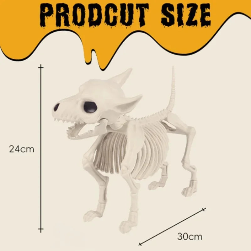 Halloween Decor Creative Home Ornament Animal Skeleton Little Wolf Skeleton Indoor Outdoor Garden Decoration