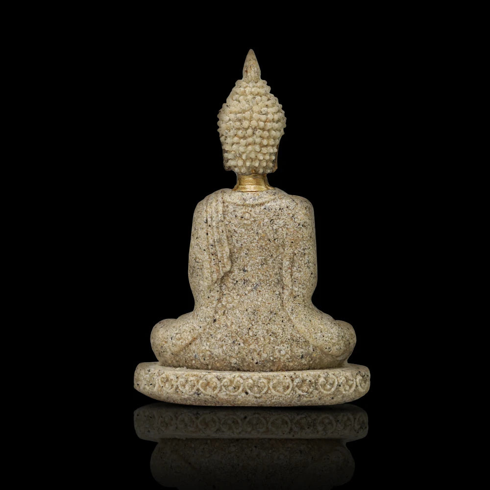 Miniature Buddha Statue Nature Sandstone Fengshui Thailand Buddha Sculpture Hindu Figurine Home Decorative Ornament