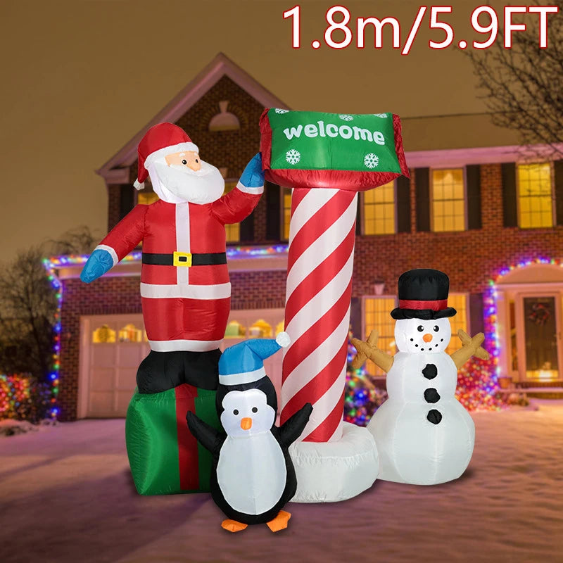 Christmas Inflatable Santa Snowman Archway Outdoor Decorations Blow Up ArchYard ,Outdoor Lawn Winter Decor Christmas Decoration