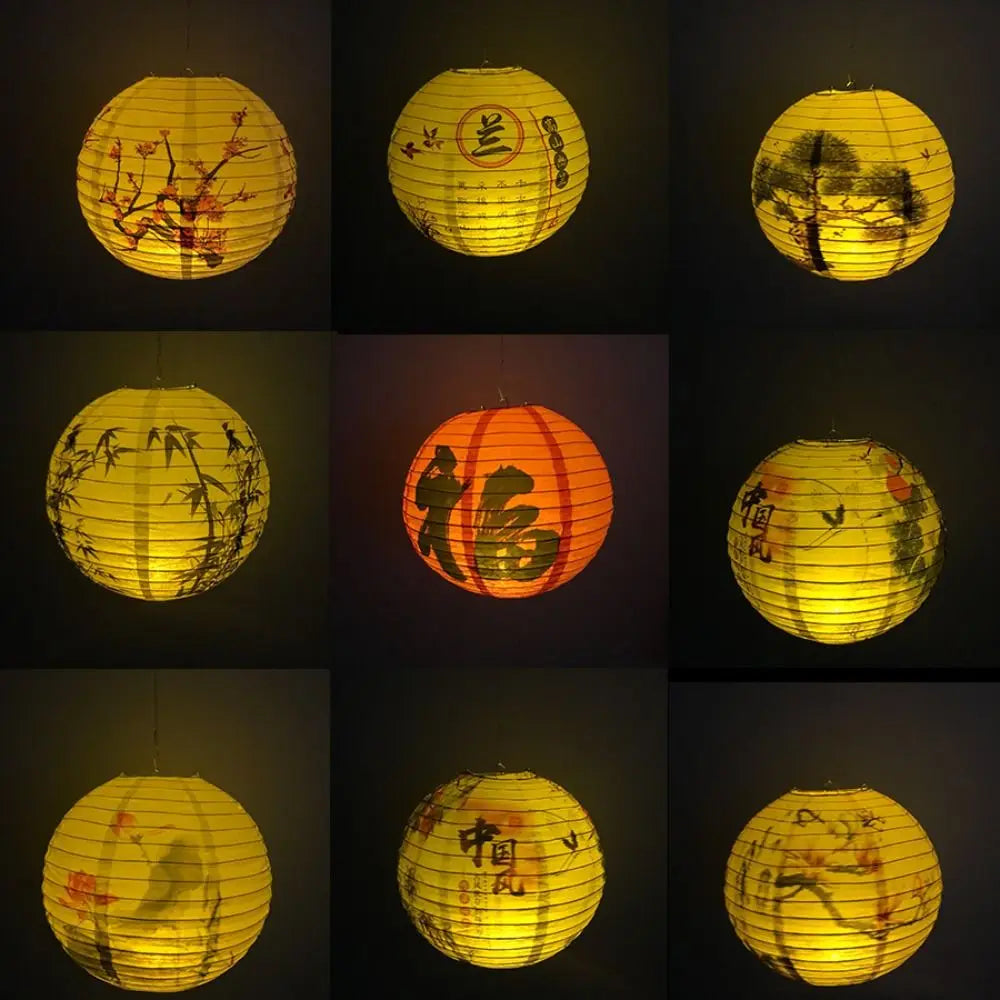 Hanfu matching Mid-autumn Festival National Day Toys Gifts Home Decoration Flower Lantern Round Lamp Lampshade Paper Lantern