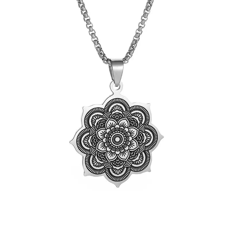 Vintage Hindu Symbols Rune Amulet Pendant Necklace Charm Men\'s Religious Style Prayer Amulet Jewelry Gift