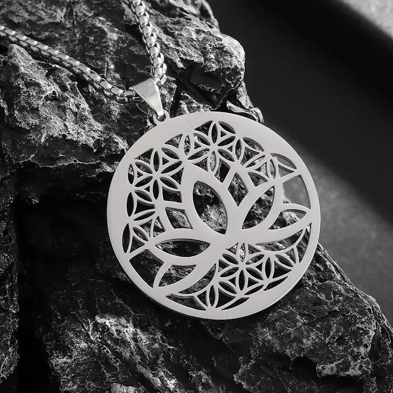 Vintage Hindu Symbols Rune Amulet Pendant Necklace Charm Men\'s Religious Style Prayer Amulet Jewelry Gift