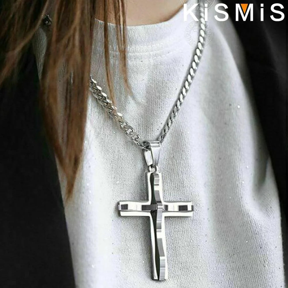 Men's Cross Pendant Necklace Fashion Hip-hop Jewelry Accessories Stylish Design Unique Gift for Him
