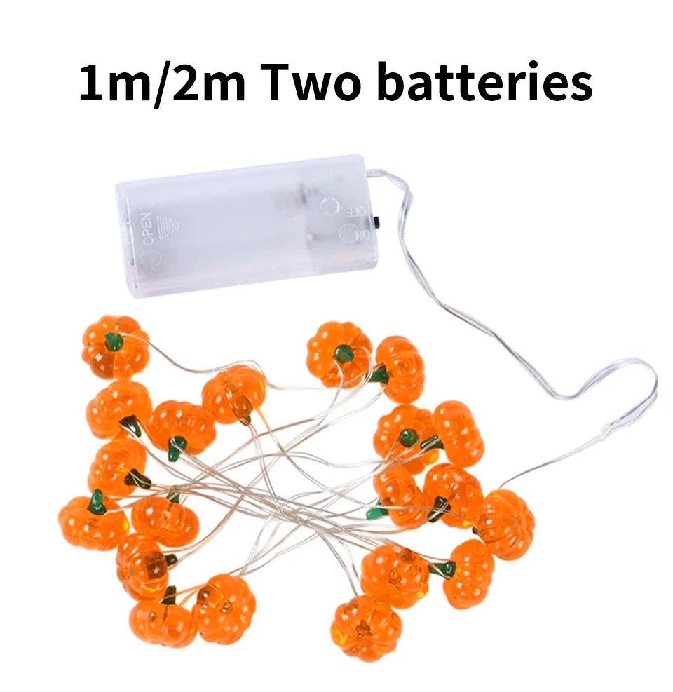 Halloween Cubic Pumpkin String Lights 1/2/3M Warm White Always Bright Event Party Decoration Creative Ambient Lights