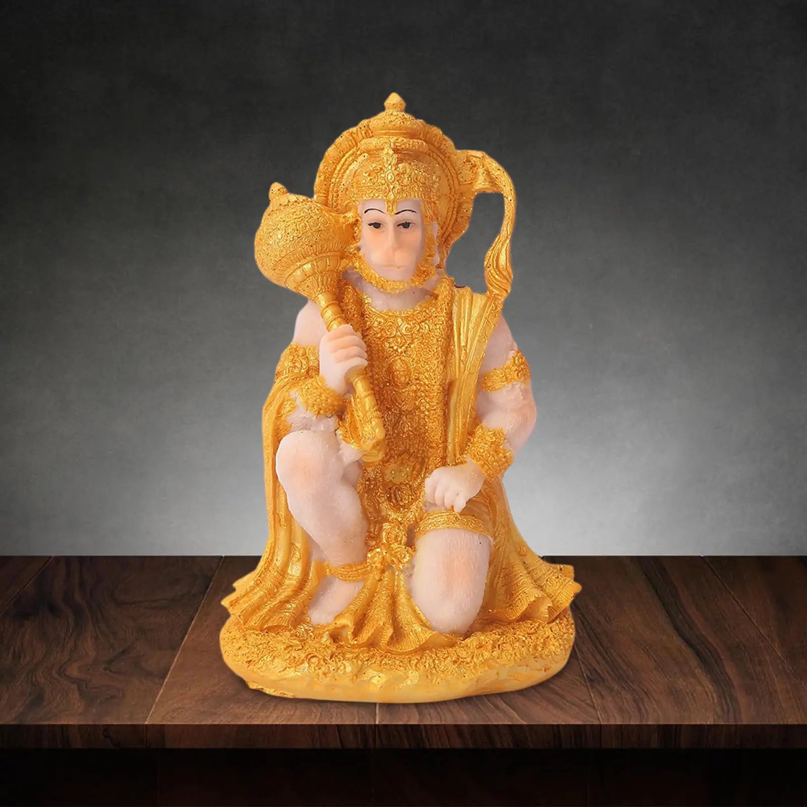 Hindu Monkey God Buddha Statues Hanuman Figurine Handcrafted Sculpture for Tabletop Meditation Temple Meditation Decoration
