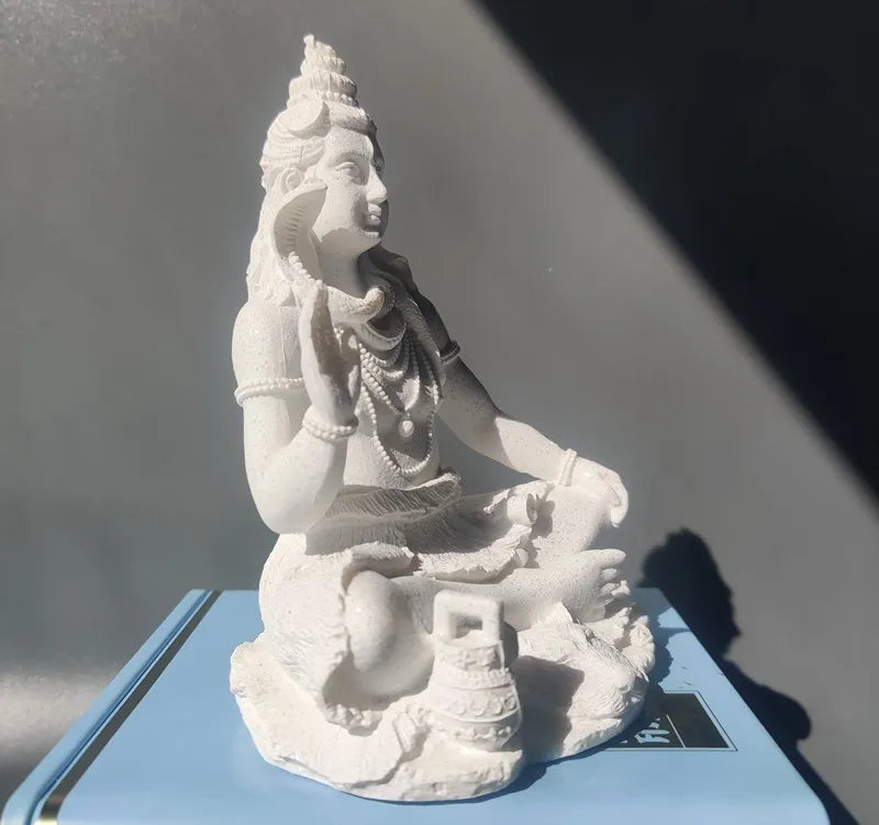 Vilead 13cm Sandstone Shiva Statue Yoga Figurine Ornament Zen Meditation Buddha Decor India Religion Feng Shui Craft Home Living