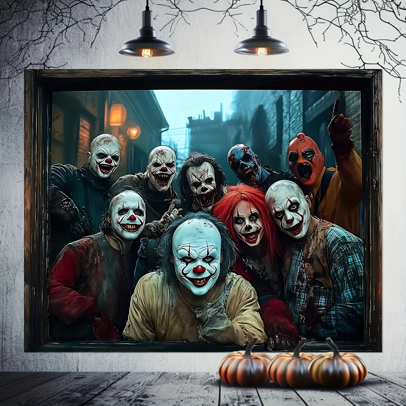 Halloween Decorations Halloween Wall Decor Halloween Scary Clown Banner Creepy Clown Wall Art for Living Room Bedroom Office