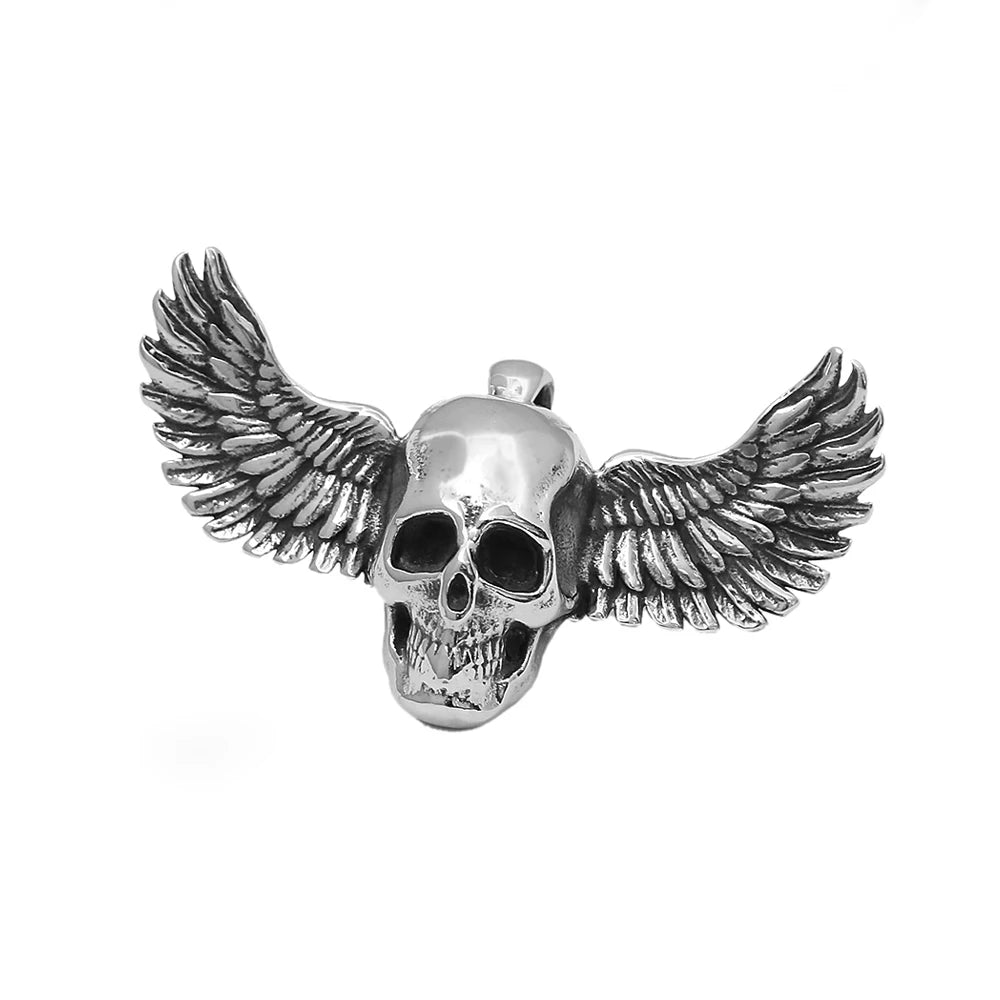 Gothic Hip Hop Skull Pendant Necklaces For Men Stainless Steel Punk Fashion Skeleton Necklace Halloween Jewelry Gifts Wholesale