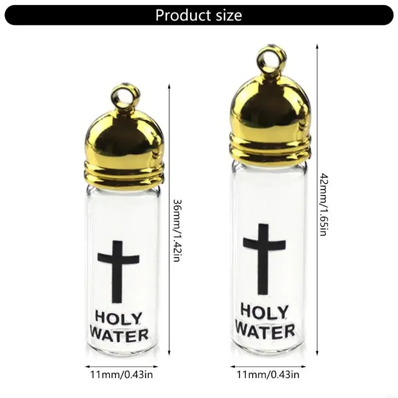 Elegant Holy Water Bottle Glass Holy Water Container Featurings Silver/Gold color Lid For Spiritual Ritual Collectors Dropship