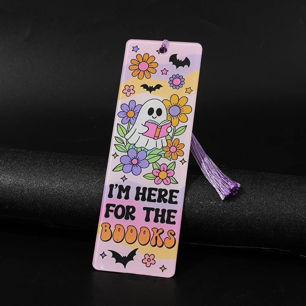 Halloween Ghost & Skeleton Bookmarks Page Holder for Kids Teens Adults Great for Home Library Classroom Book Clubs Creative Gift