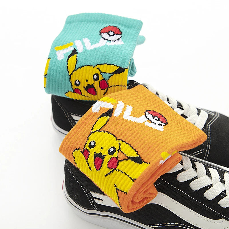 Bandai Pokemon cartoon socks men women Christmas Halloween Hip Hop Street Fashion Inspired Novelty Funny Casual Crew Socks