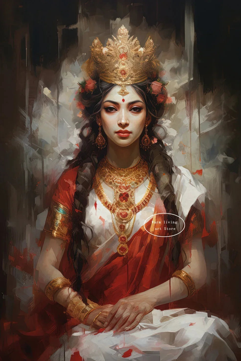 Lakshmi Krishna Buddha Shiva Ganesha Hindu Deity Canvas Wall Art  Spiritual Home Decor Posters  Prints