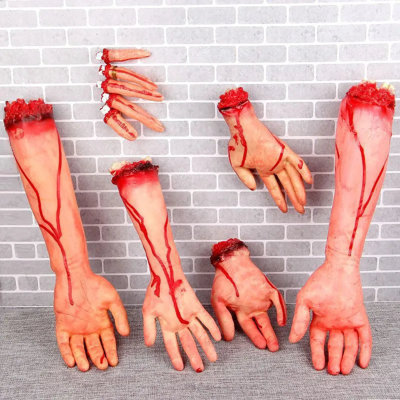 Halloween Prop Bloody Scary Fake Organ Human Brain Body Parts Fake Hand Finger Leg Foot Brain Heart Party Accessories