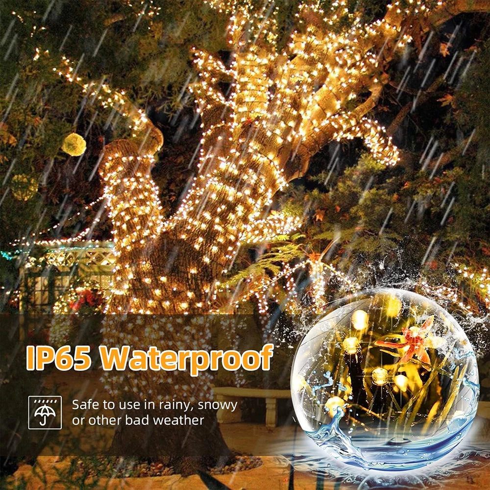 Solar String Lights Outdoor Waterproof Solar Fairy Lights 8 Modes LED String Lights for Garden Patio Wedding Decorations