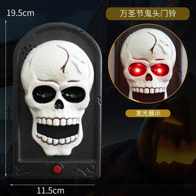 Halloween Doorbell Haunted House Doorbell Scary Halloween Decoration with Spooky Sound for Kids Haunted House Decoration Porch