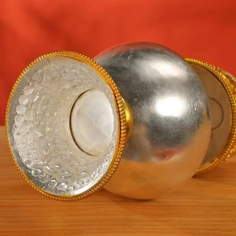 Nepalese Water Purification Bottle Copper,Tantric Holy Water Buddhism Inlaid Gem Pot,Tibetan Altars Kettle Buddhist Religious