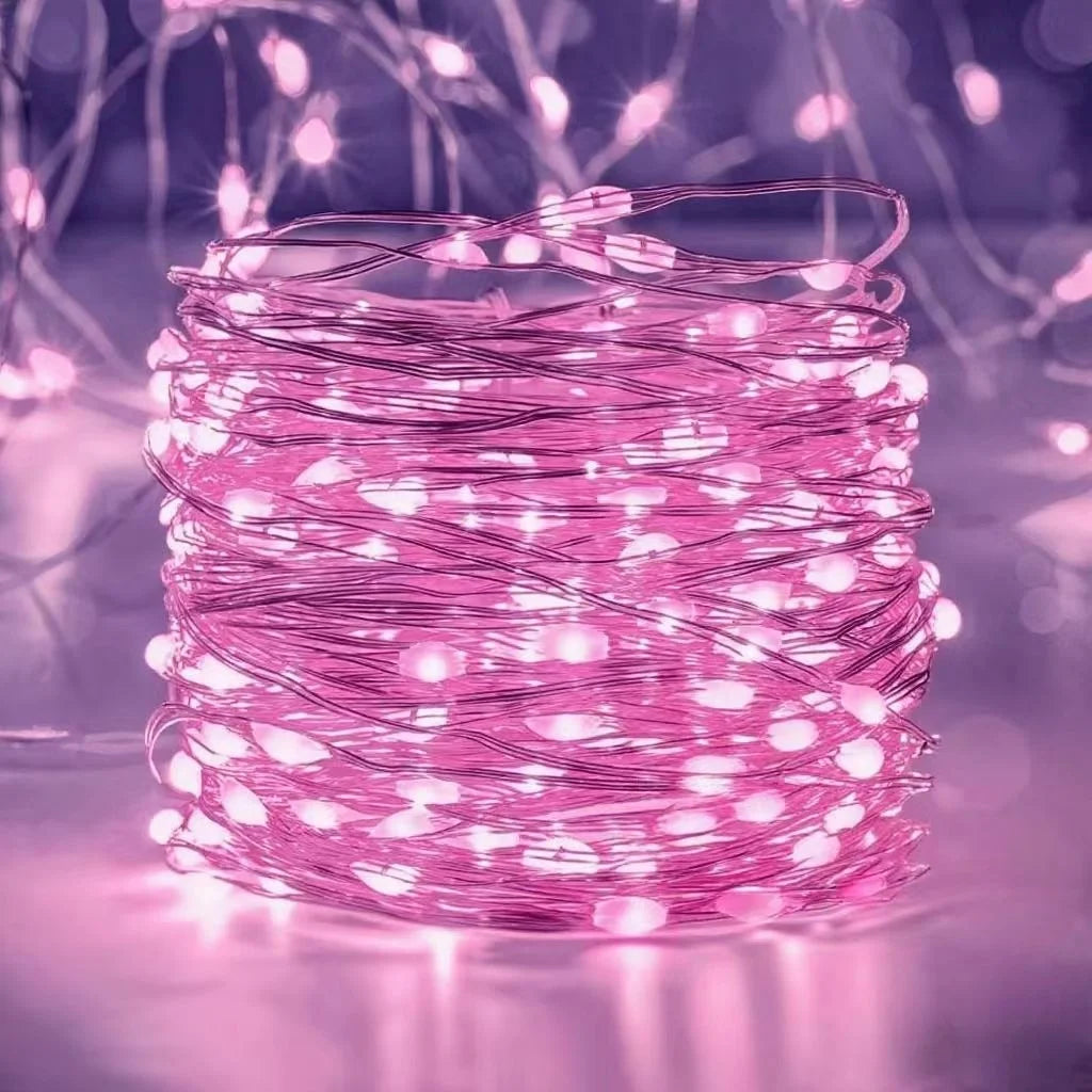 Battery Powered LED String Lights 10/20/30/50/100LED Copper Wire Lights for Camping Wedding Flowers Christmas Decoration