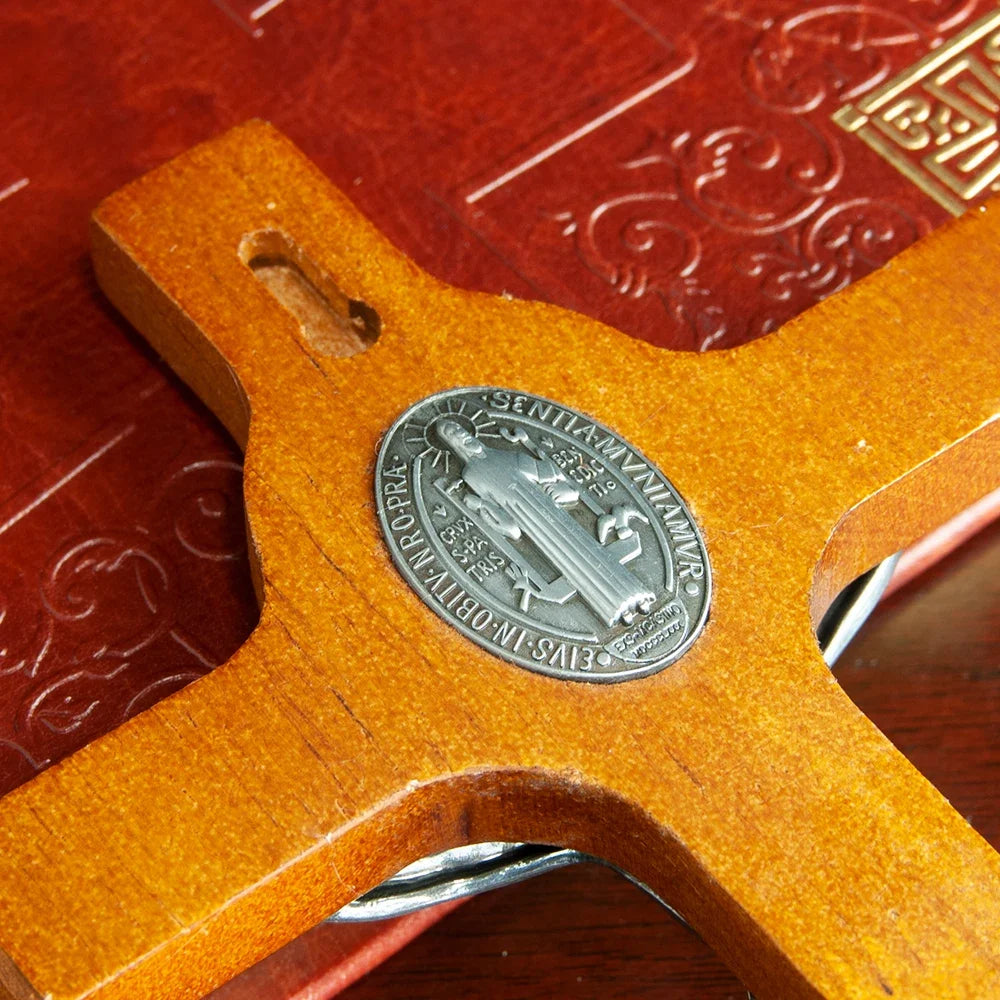 HTISOK Catholic Cross with Holy Water Wooden Wall Cross for Church and Home Decor Православный крест