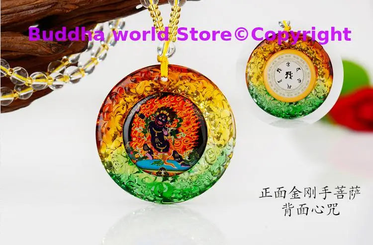 HOT SALE Greco-Buddhist pocket travel efficacious bless Mascot Namo Vajrapani Vajradhara Buddha Crystal Pendant Buddhist Amulet