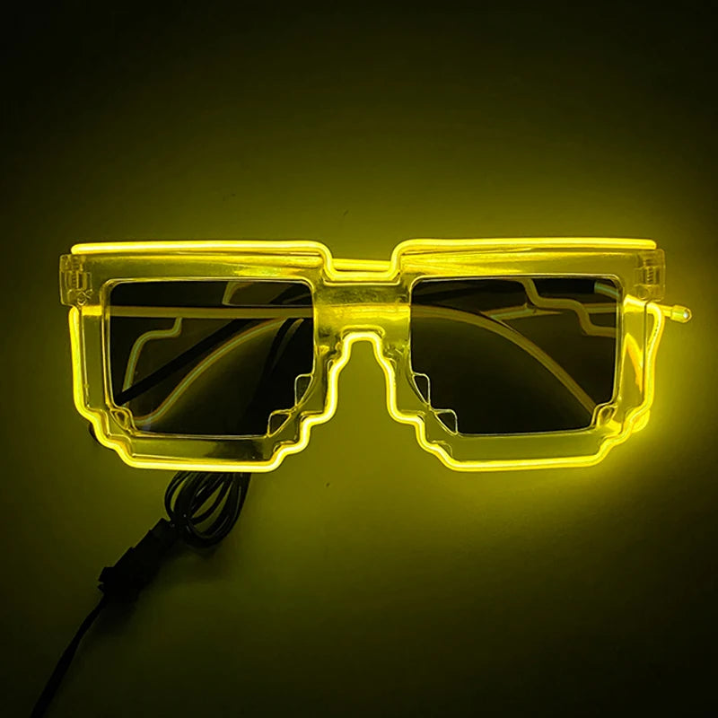 Funny Light Up Glasses Luminous LED Mosaic Glasses Men Women Halloween Party Supplies Glowing Glasses Neon Gafas Prpos