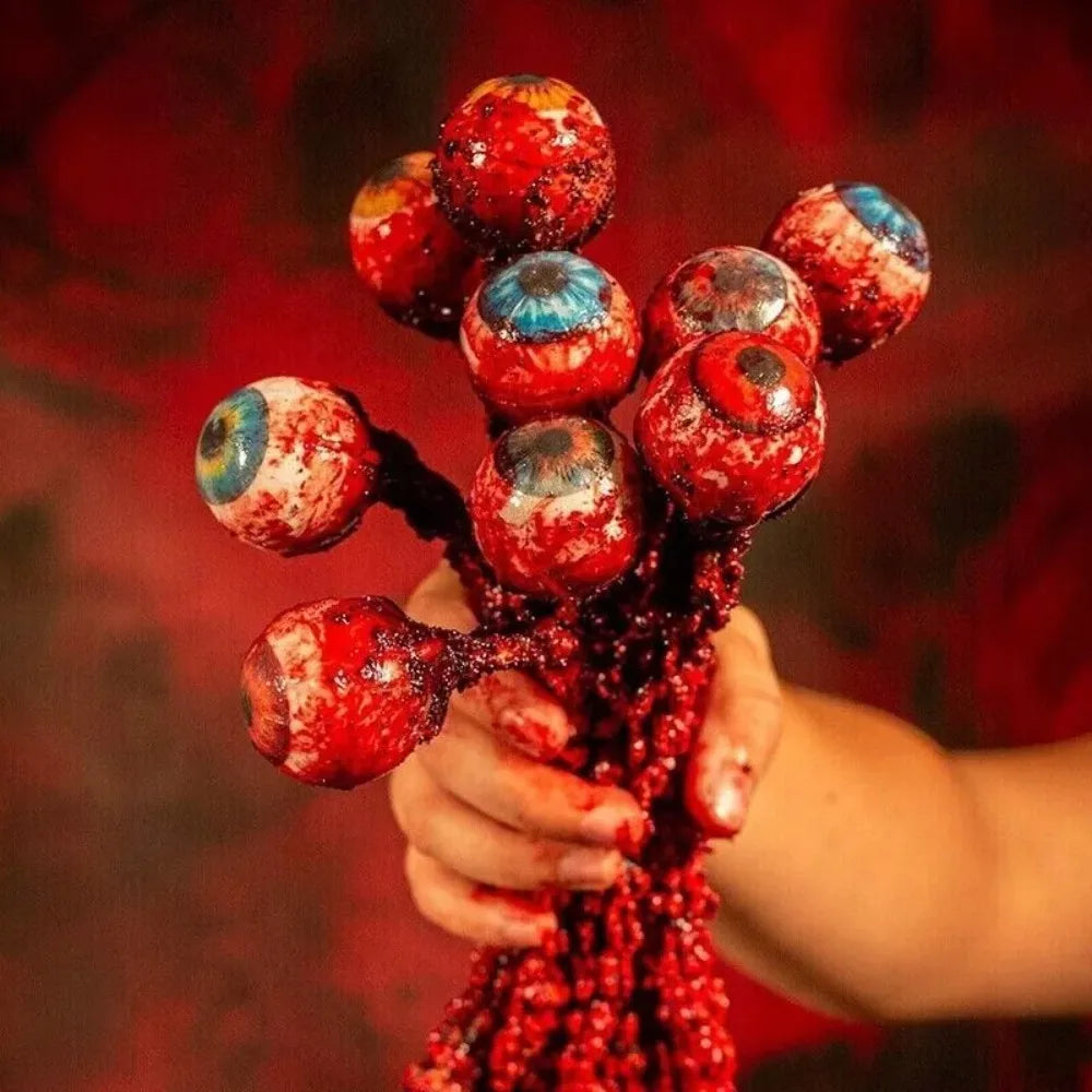 Hot Sale Halloween Latex Fake Eyeballs Horror Scary Bloody Props Fake Eye Eyeball Halloween Party Decoration Bloody Eyeballs