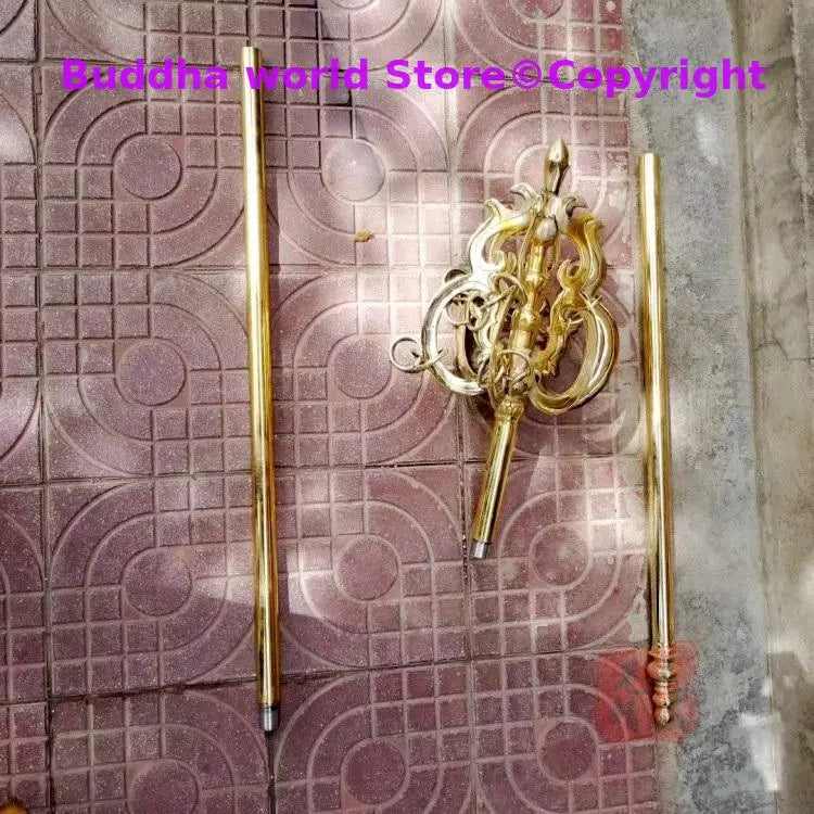 2 Meter large # Asia Buddhism Temple Buddhist abbot Master brass Buddhist monk's stick CHAN ZHANG Weapon Exorcism Magic wand