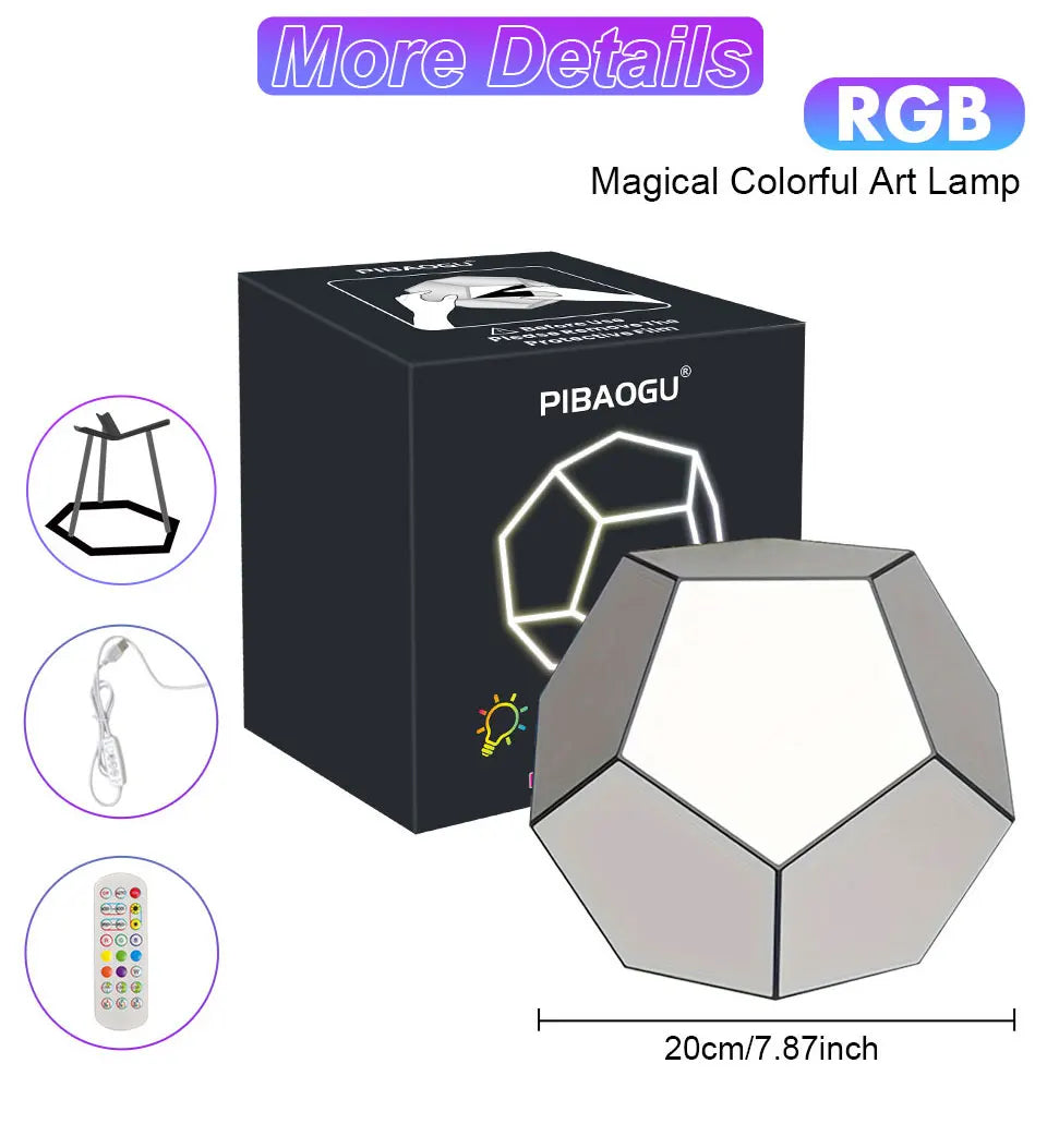 LED RGB Night Lights Dodecahedron Dreamy Geometric Space Lights Atmosphere Night Creative Color Home Decorative Light Gifts