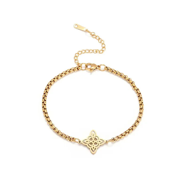 Stainless Steel Hindu Lotus Mandala Open Bracelet Women Fashion Cuff Bangle Casual Sports Yoga Jewelry