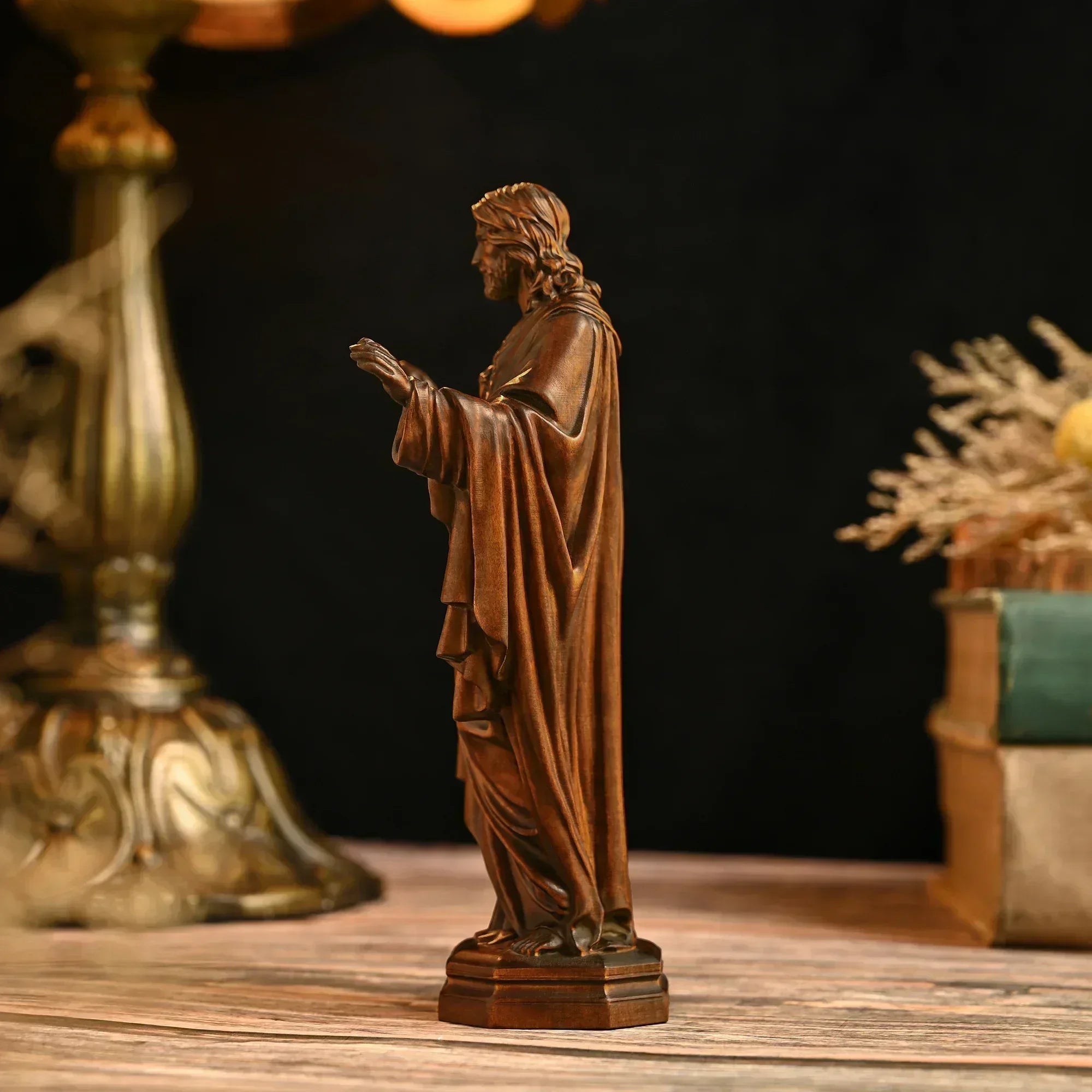 High Quality Cross-Border Handmade Solid Wood Carving Handicrafts Jesus Sacred Statue