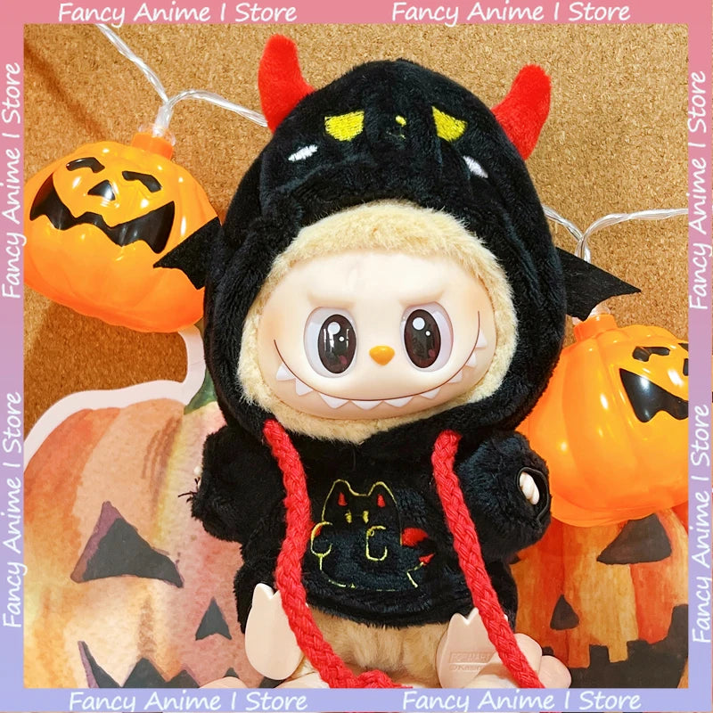 Halloween Labubu Doll Clothing Bat & Little Devil Hoodie Accessories for V1 V2 V3 Labubu Halloween Dress Up Accessories Gifts