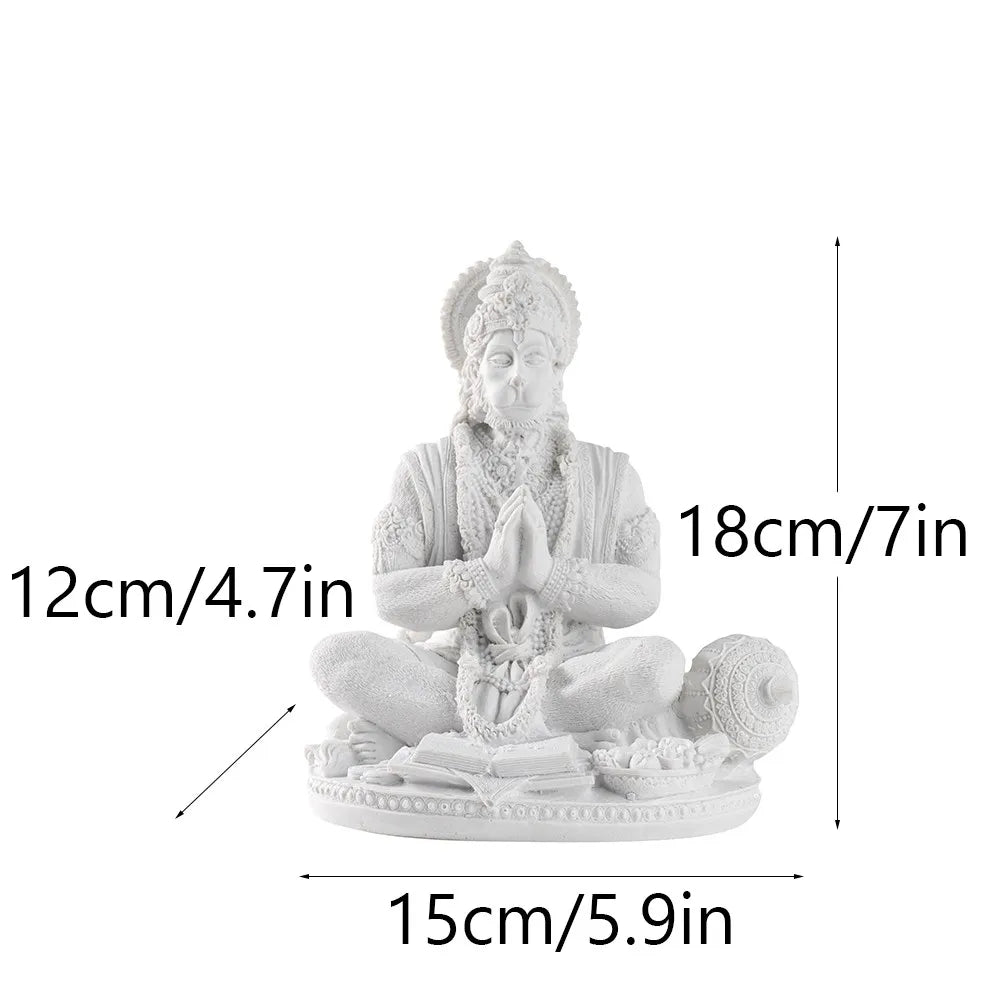 Vilead Sandstone White Hanuman Statue Hindu Monkey God Sculpture Yoga Meditation Decoration Buddha Ganesha Vishnu India FengShui