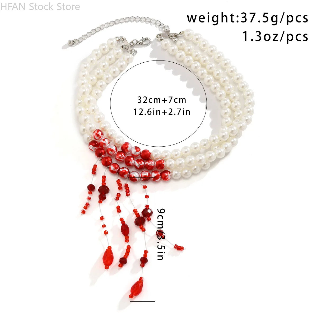 Necklace Dripping Blood Imitation Pearls Womens Necklace Halloween Choker Gothic Style Pearls Creative Tassel Choker Necklace