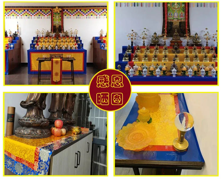 Wholesale Buddhism supply Tibet Nepal family home Temple Auspicious Worship Altar Buddha statue Table cloth mat Cushion