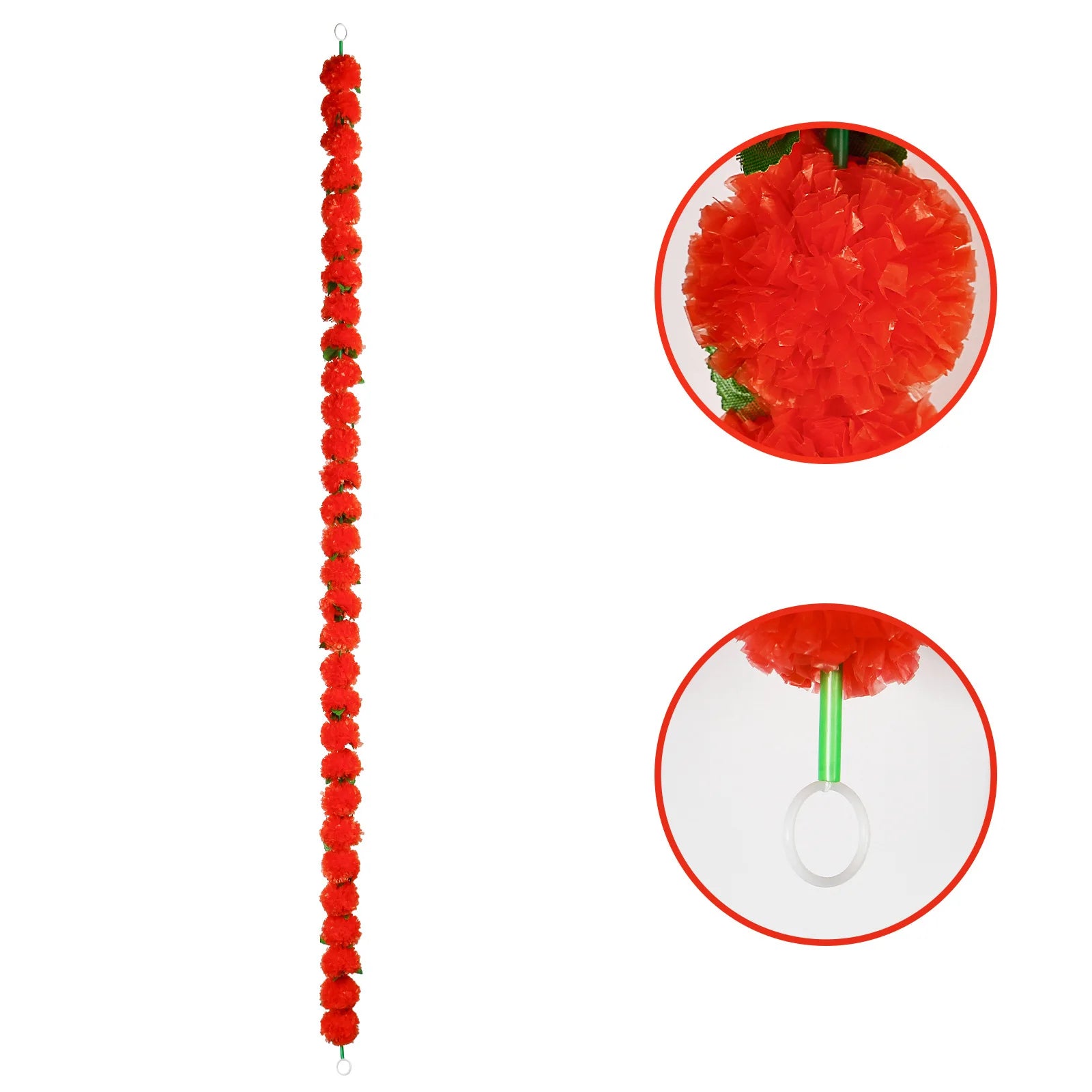 Marigold Garlands Artificial Flower for Indian Decoration Diwali Day of The Dead Halloween Party Festival Wreath Ornament