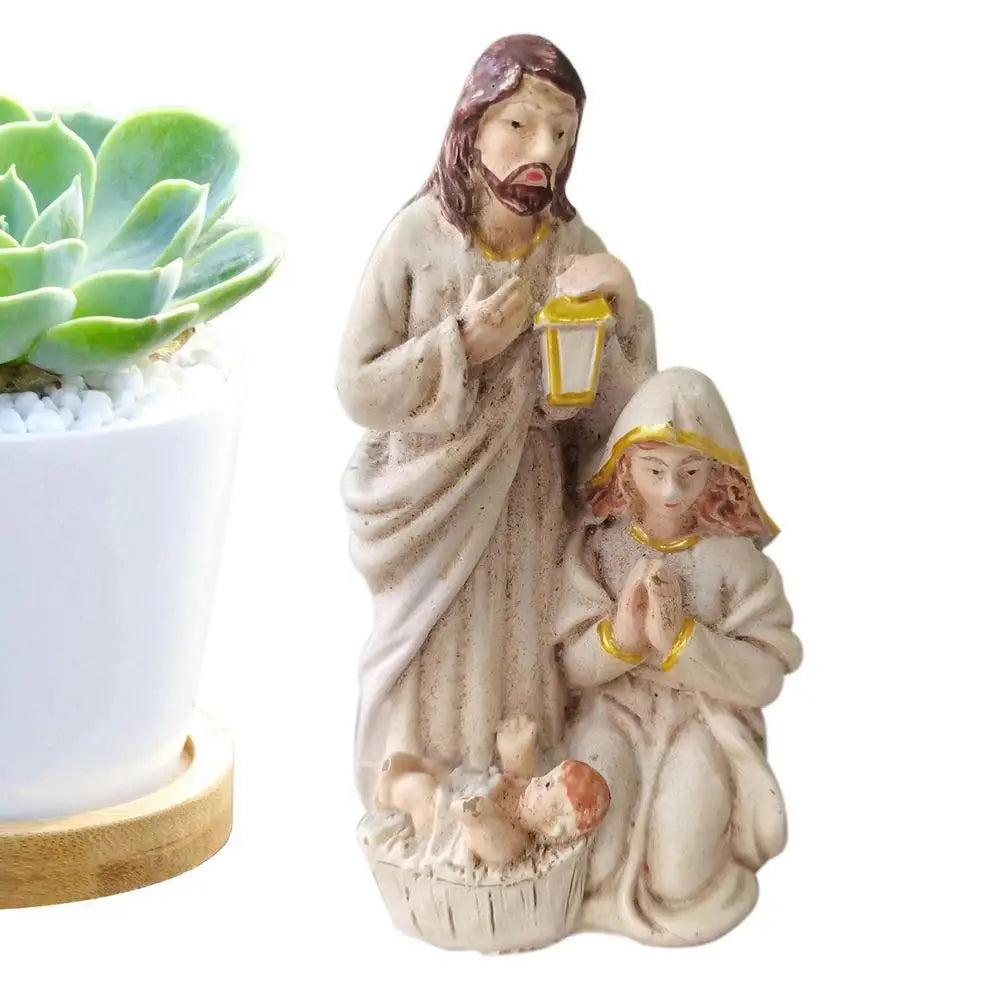 Christmas Holy Family Figurines Nativity Scene Figurine Resin Christmas Religious Art DecorThanksgiving Catholic Christmas Decor