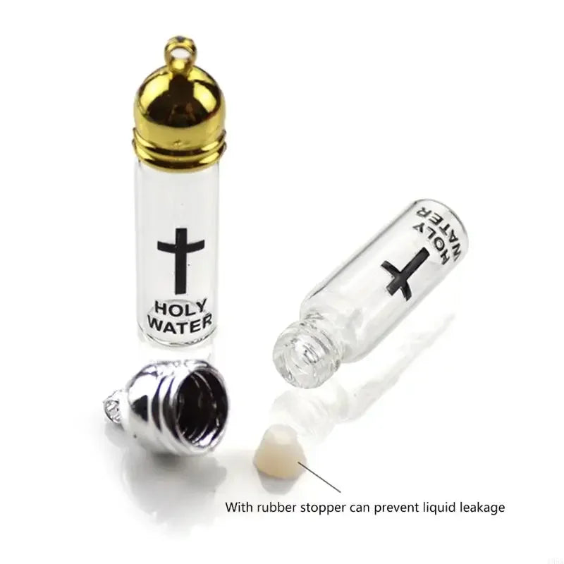 Elegant Holy Water Bottle Glass Holy Water Container Featurings Silver/Gold color Lid For Spiritual Ritual Collectors Dropship