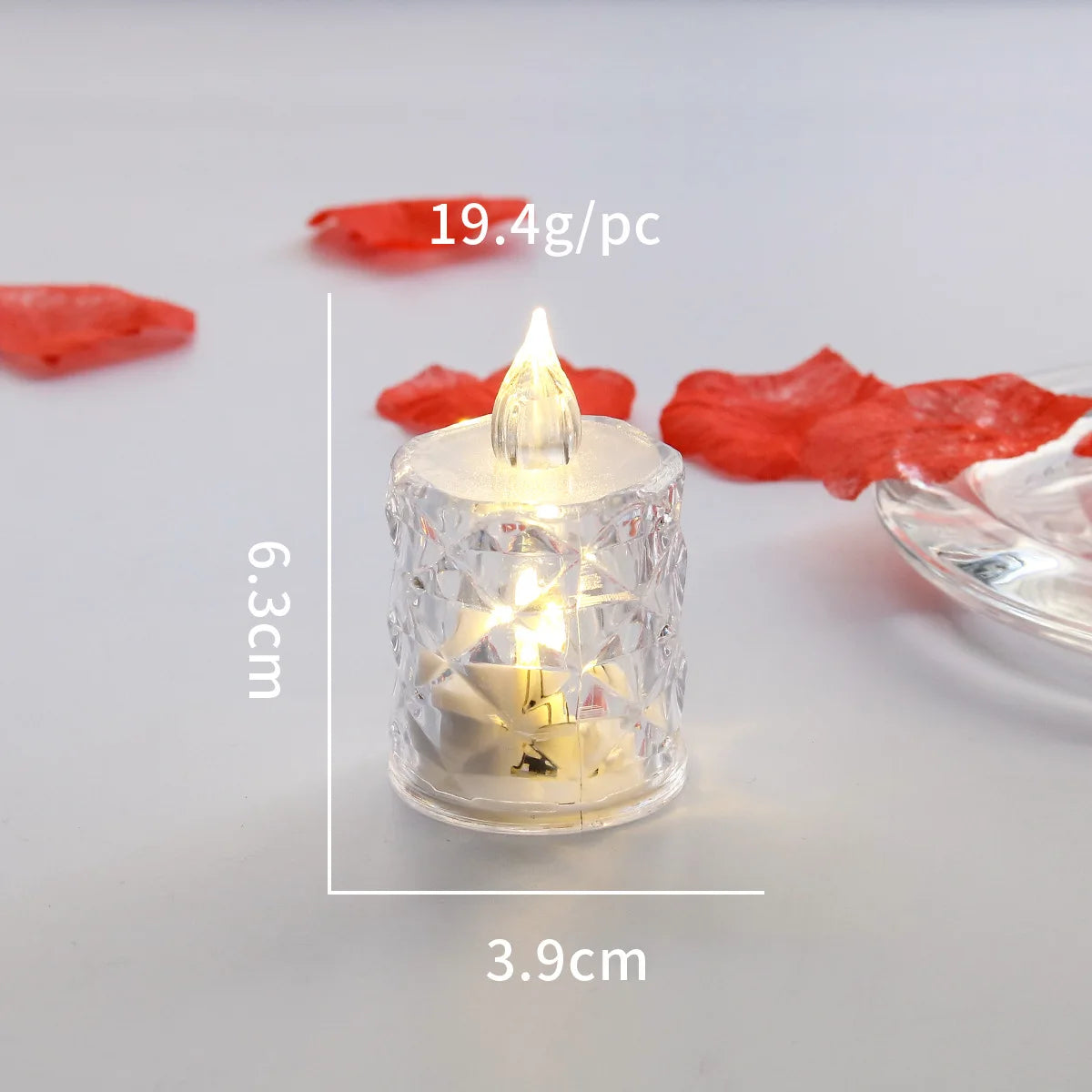 24-1PCS Flameless LED Light Candle LED Crystal Candle Light Electronic Night Lamp Dating Party Holiday Home Wedding Decoration